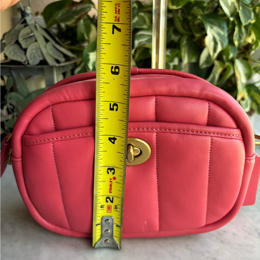 Coach Coral Quilted Mini Crossbody with Gold Turn-Lock and Removable Strap - Picture 16 of 16
